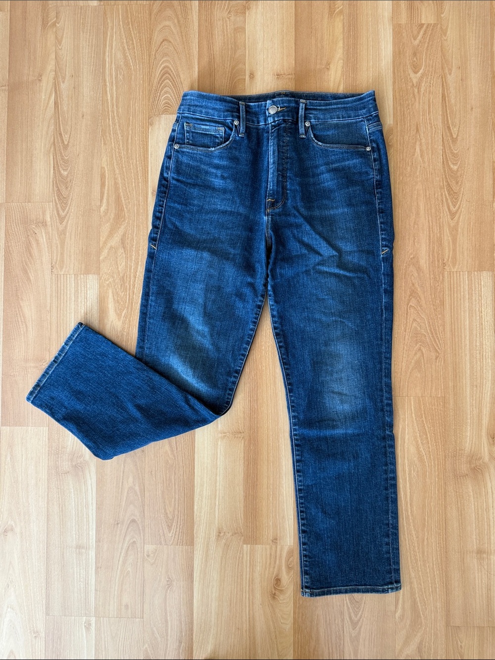 Good American High-Rise Dark Blue Denim Jeans - Picture 1 of 16